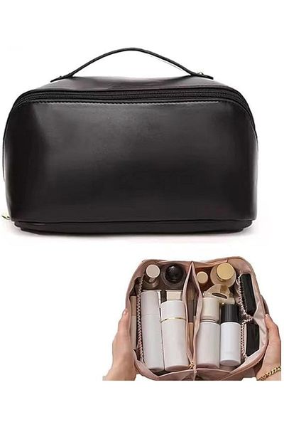 COOYA Waterproof Makeup Bag Kit,with 15 Pcs Cosmetic Brush,Portable Vanity Organizer for Travel Storage