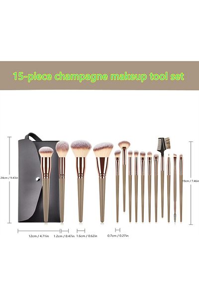 COOYA Waterproof Makeup Bag Kit,with 15 Pcs Cosmetic Brush,Portable Vanity Organizer for Travel Storage
