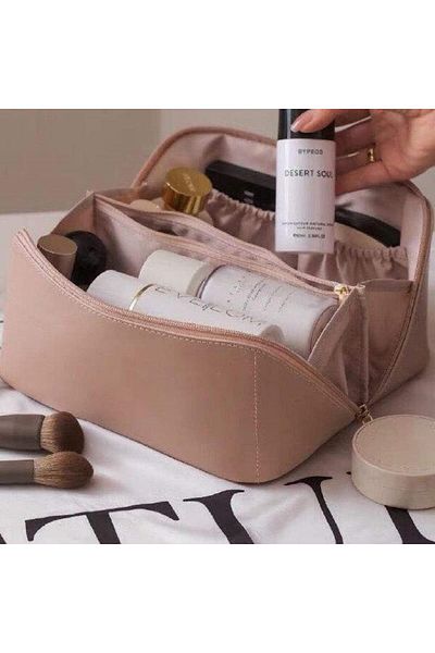 COOYA Waterproof Makeup Bag Kit,with 15 Pcs Cosmetic Brush,Portable Vanity Organizer for Travel Storage