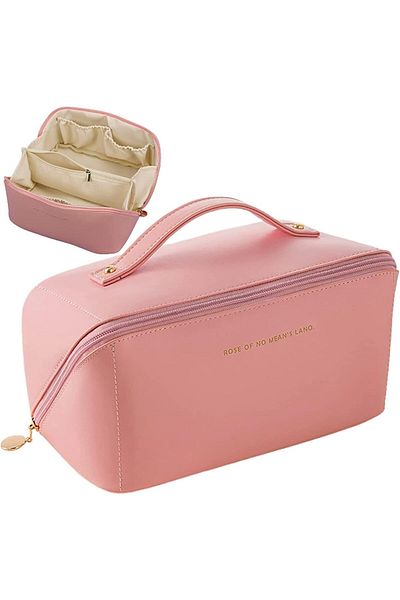 COOYA Waterproof Makeup Bag Kit,with 15 Pcs Cosmetic Brush,Portable Vanity Organizer for Travel Storage