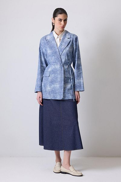 Touché Privé JACHETĂ TEXTURATĂ DENIM CU MODEL