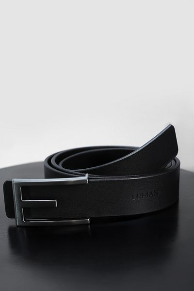 Lufian Mark Men's Black Leather Belt