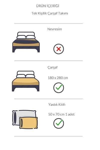 VAROL Eris Series - Single Cotton Satin Sheet Set, 83 Strings 100% Cotton