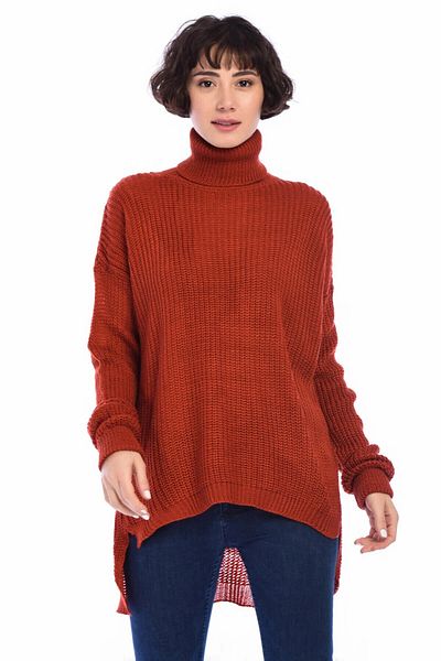 bacc Women's Brick Turtleneck Thessaloniki Knitted Sweater Sweater Co- 258430001