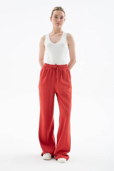 Fashion Friends High Waist Wide Leg Tile Women's Trousers 25Y0608K1