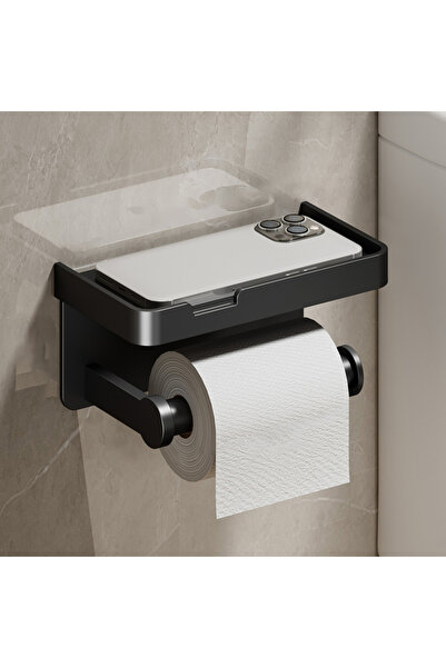 Choice حامل ورق تواليت أسود من طراز A، مثبت على الحائط، حامل ورق تواليت من سب...