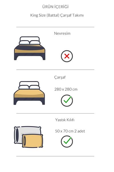 VAROL Fors Series Satin King Size Bed Sheet Set 120 Thread 100% Cotton