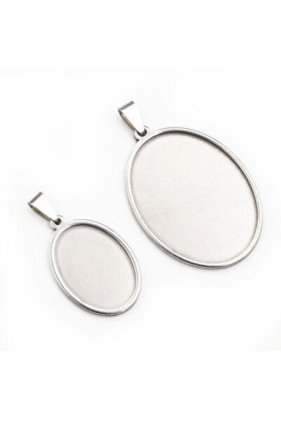 Choice 5 قطع من الفولاذ المقاوم للصدأ مقاس 18 × 25 مم، 30 × 40 مم، قلادة بيضا...