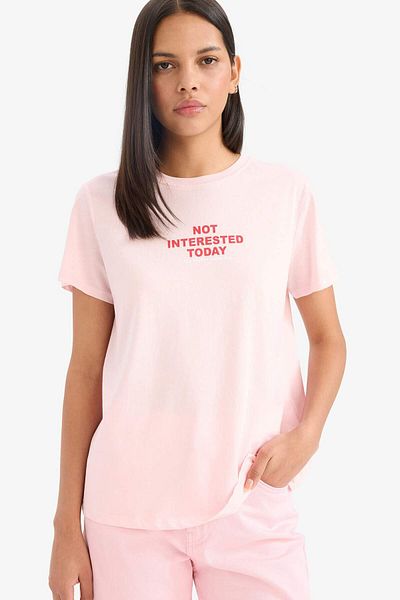 DeFacto Relax Fit Crew Neck Printed Combed Cotton Short Sleeve T-Shirt F2092Ax25Sm