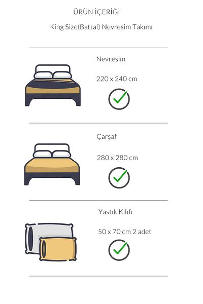 VAROL Set de lenjerie de pat din satin de bumbac alb King Size