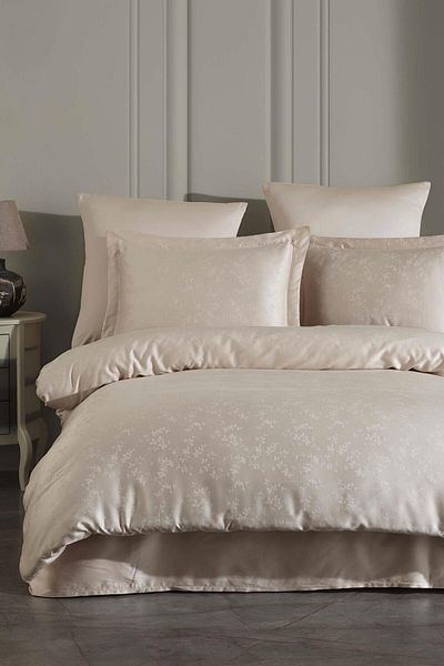 VAROL Set cuvertură pilota dublu Liyosel Jacquard Laura Home - Eva Cappuccino