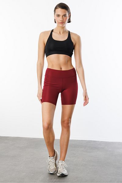 GENIUS STORE Pantaloni scurți pentru motocicliști cu talie înaltă, cu buzunare duble, jambiere scurte de fitness SHORT-LEGGINGS