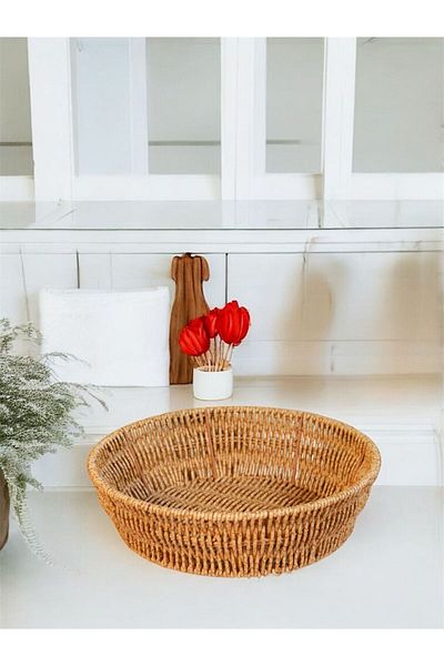 Bayev Large Round Wicker Braided Bread Basket Decorative Basket 700665