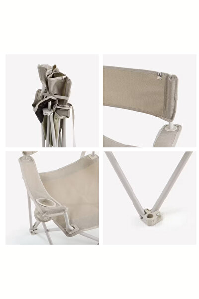 Decathlon Katlanır Kamp Sandalyesi Ilser Krem Basic XL