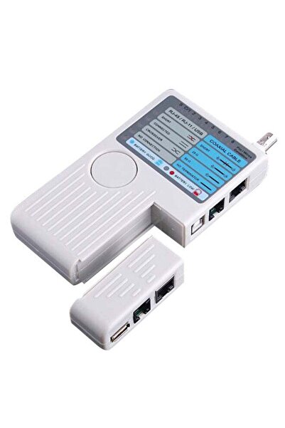 Generic جهاز اختبار وقياس كابلات الشبكة 4 في 1، RJ11 RJ45 USB BNC LAN، أبيض