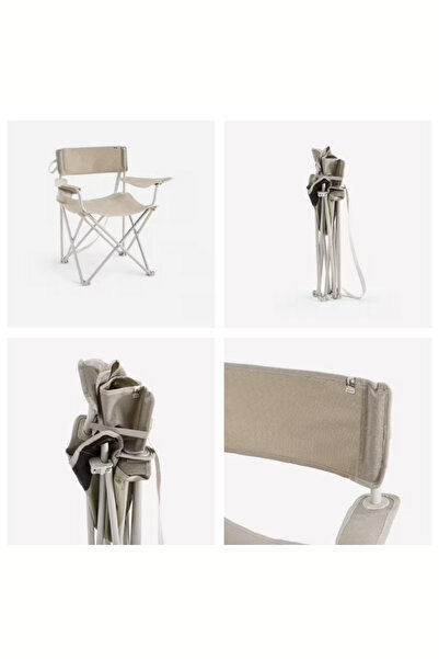 Decathlon Katlanır Kamp Sandalyesi Ilser Krem Basic XL