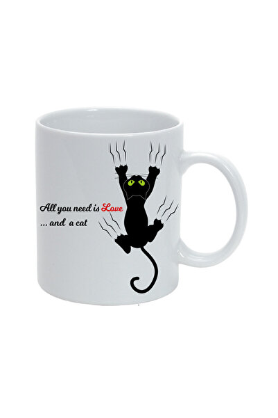 OEM Εξατομικευμένη λευκή κούπα Love & Cat, INOVATIX. 330ml