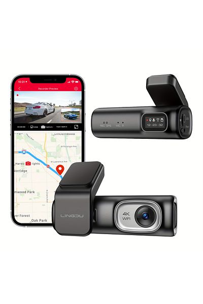 ROCKCAMEL D600 4K UHD Driving Recorder, Built-In WiFi, Supports GPS High-Precision Positioning Function