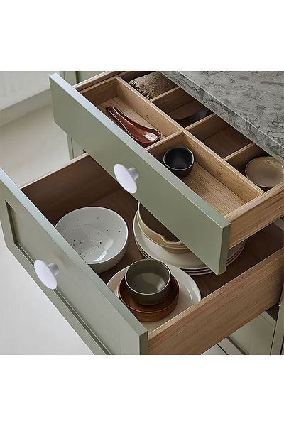 Badem10 Buton de mâner din plută lată, albă, boemă, 10 buc. Mobilier, sertar, dulap de bucătărie, mâner din plastic