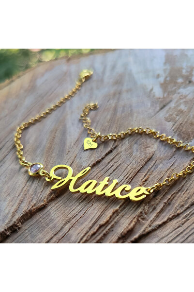 Satürn Silver Kuyumculuk 925 Ayar Gümüş İsimli Bileklik Taşlı Bileklik Kişiye...