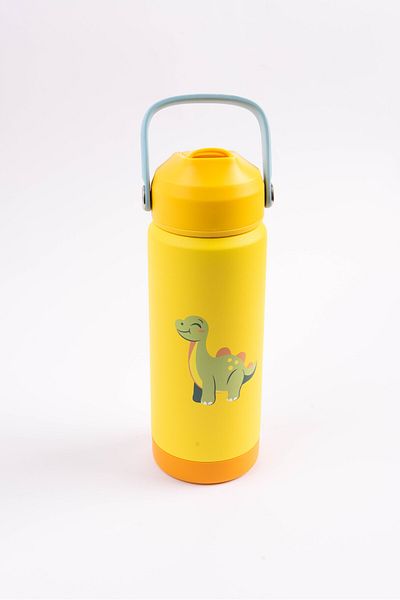 Cocobee Insulated Stainless Steel Water Bottle Leakproof, Soft Handlegrip,odour Free,500ml, 3 Years Yellow
