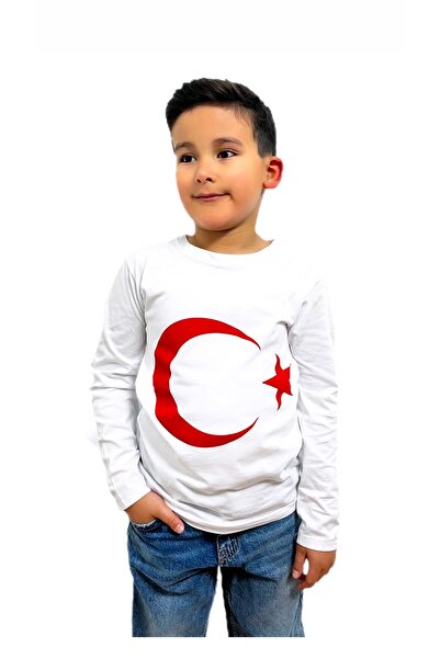 atölye kids AY YILDIZ lı uzun kollu tisört badi 23 nisan 19 mayıs 30 ağustos tören kutlama