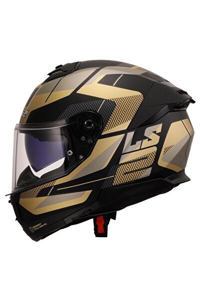 LS2 STREAM 2 ROAD MAT SİYAH-GOLD-GRİ KASK