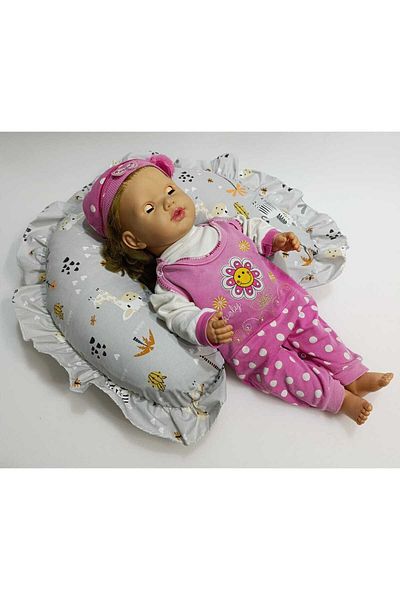 JULYA KİDS Frilly Breastfeeding Pillow and Support Cushion 100% Cotton Fabric