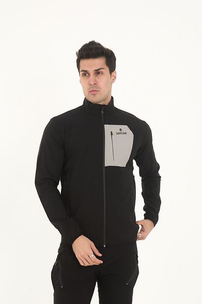Camp Scoutland Camp255 Outdoor Tactical Water Repellent Ανδρικό μαύρο φούτερ με φερμουάρ Tactical