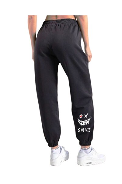 VERSCOVE Pantaloni de trening cu buzunare laterale din cauciuc, imprimați cu ...