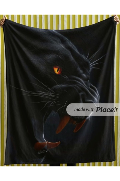 Elmas Dizayn منشفة سوداء النمر مقاس 80 × 150 سم سريعة الجفاف وممتصة للماء ومق...