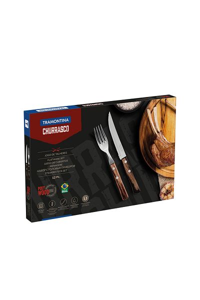 TRAMONTINA 12-piece Steak/pizza Knife And Fork Set Brown 29899199
