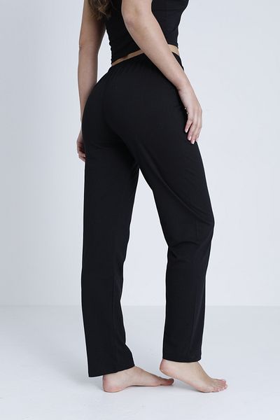 DONEX Cotton Thin Breathable Fabric Ribbon Waist Detail Solid Pocketless Women's Pajama Bottoms