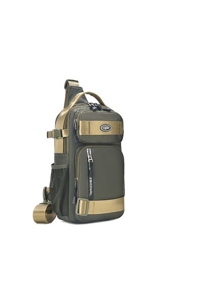 Newish Polo Men's Black Chest Bag Shoulder Bag Crossbody Bag Oxford Cloth Casual Men's Backpack