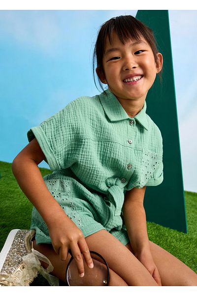 MAYORAL 3210 Girl's Muslin Shorts Set