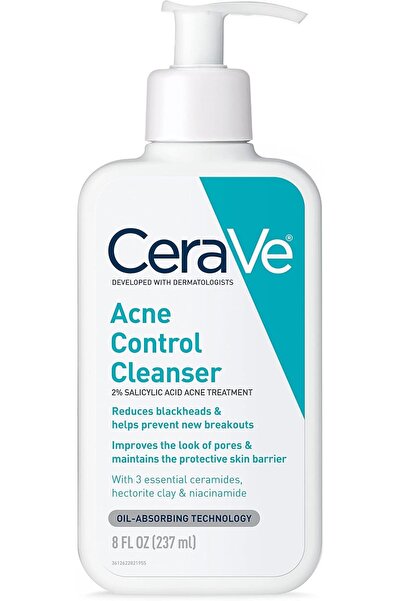 CeraVe غسول للوجه لعلاج حب الشباب، منظف بحمض الساليسيليك مع طين منقي للبشرة الدهنية