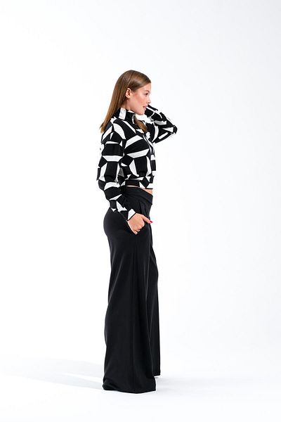 Signature Style 724905 _Wide Leg High Waist Corsage Belt Pleated Palazzo Pants.