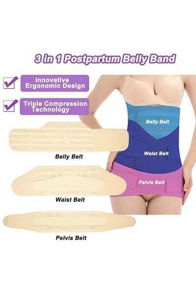 HALAMODO Postpartum Belt after Delivery Support Recovery, Corset Wrap Body Shaper for After Birth, Body Shape