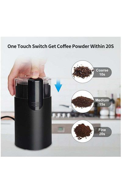 COOYA Electric Coffee Spice Grinder, With One-touch operation, Stainless Steel blades, for various food