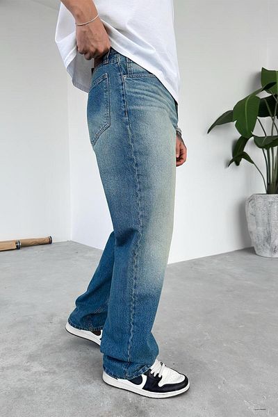 HAFKAGİYİM Pantaloni largi de bază albastru învechit