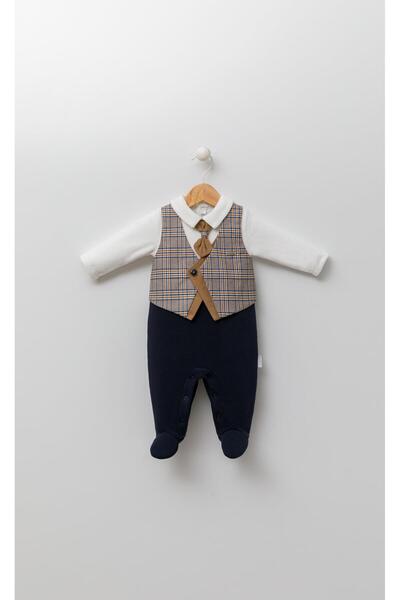 Babydola Lacivert Yelekli Erkek Bebek Tulum -13598