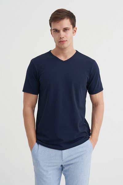 Cazador Ανδρικό κοντομάνικο μπλουζάκι Jazz 4619 Lycra V-Neck