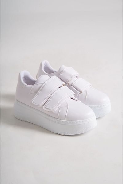 Zerenyus Pantofort de damă Valencia Velcro cu talpă ortopedică - alb