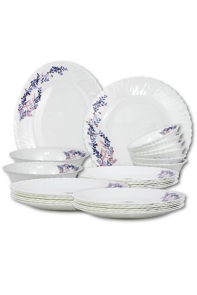 Melrich 27 Pcs Opal ware Dinnerware set Dishwasher Microwave safe Scratch Resistant use for kitchen