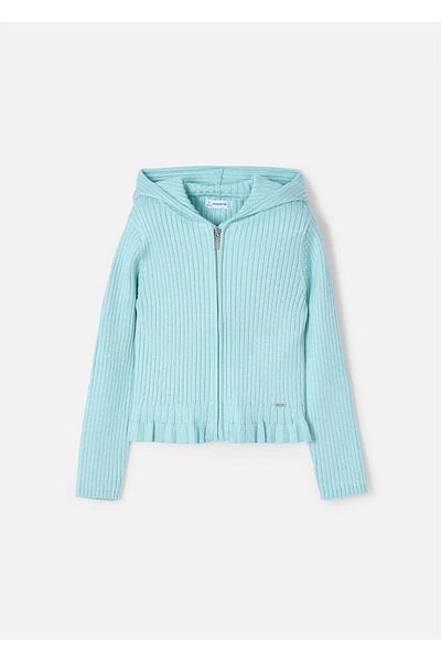 MAYORAL Girl's Hooded Cardigan Mint 3365