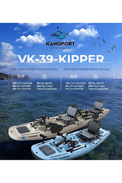 KANOPORT VK-39 KIPPER ÇİFT KİŞİLİK PEDALLI BALIKÇI KANOSU