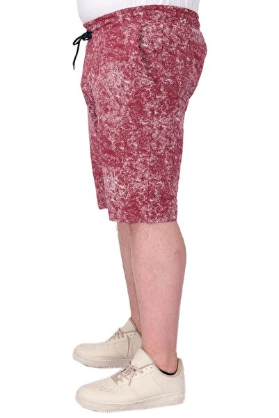 ModeXL Men's Shorts in Large Sizes Etching Print Mode XL 20037S Burgundy