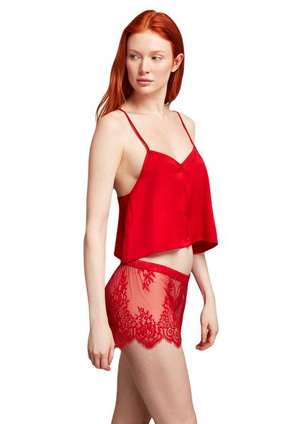 Penyemood Combed Cotton Mood Women's Red Shorts Suit 2004