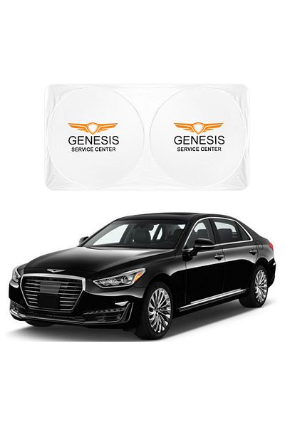 Genesis مظلة شمسية للزجاج الأمامي للسيارة، مقاس 150×75 سم، قابلة للطي، مقاومة للأشعة فوق البنفسجية، للزجاج الأمامي