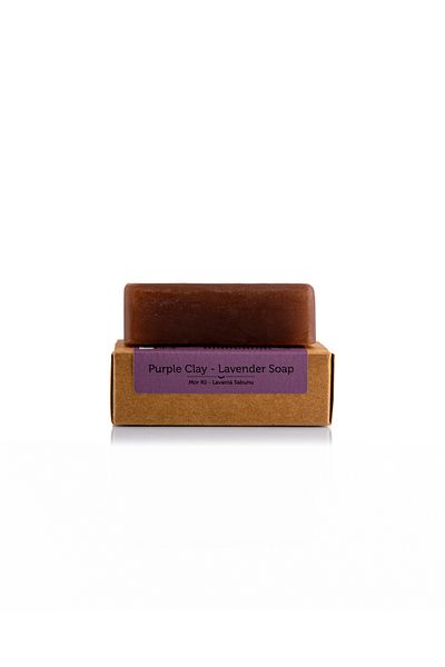 dionesse Purple Clay and Lavender Soap 120 Gr - Soothing, Moisturizing Natural Soap for Sensitive Skin